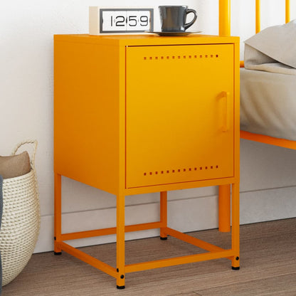 vidaXL Bedside Cabinet | Mustard Yellow | Steel | Medium | Bedside Cabinet