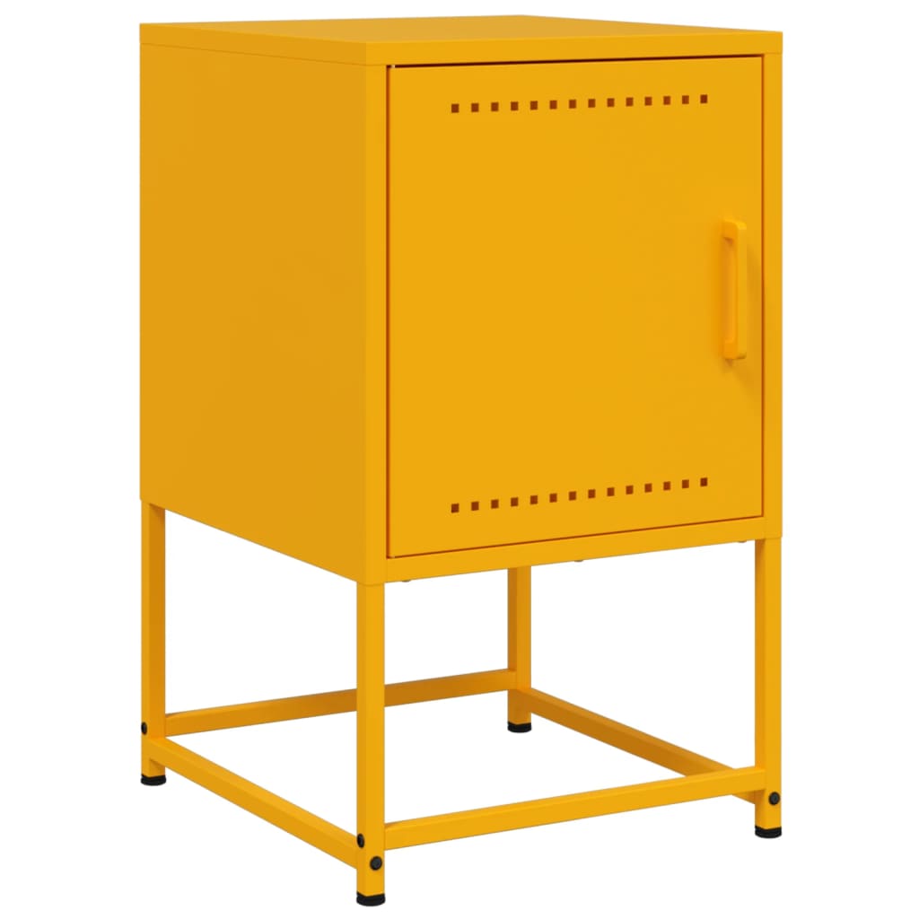 vidaXL Bedside Cabinets 2 pcs Mustard Yellow 36x39x60.5 cm Steel