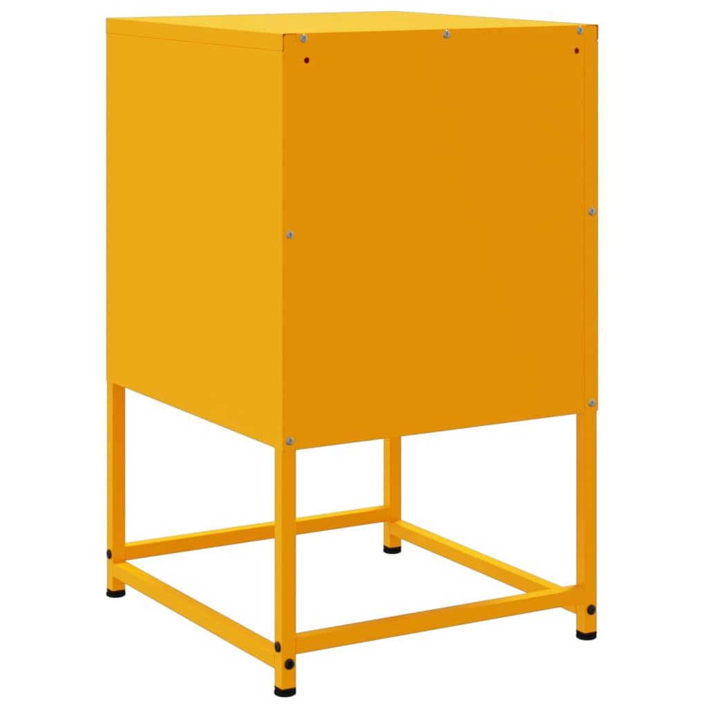 vidaXL Bedside Cabinets 2 pcs Mustard Yellow 36x39x60.5 cm Steel