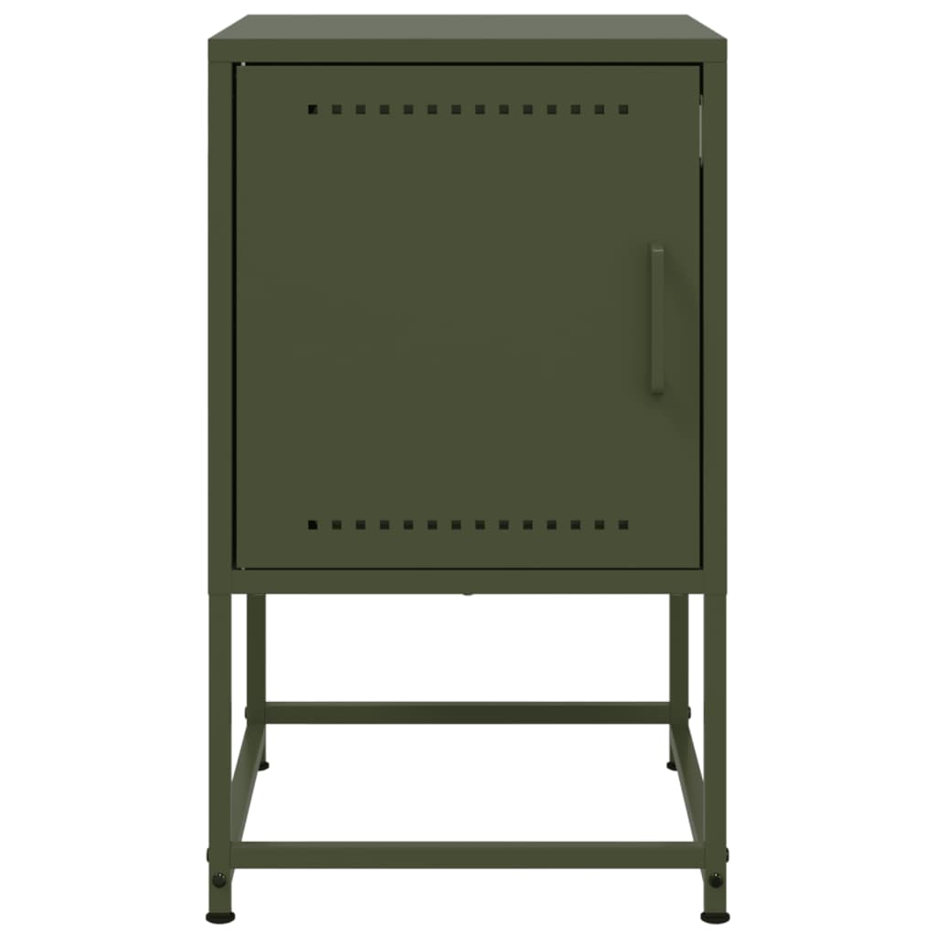 vidaXL Bedside Cabinets 2 pcs Olive Green 36x39x60.5 cm Steel