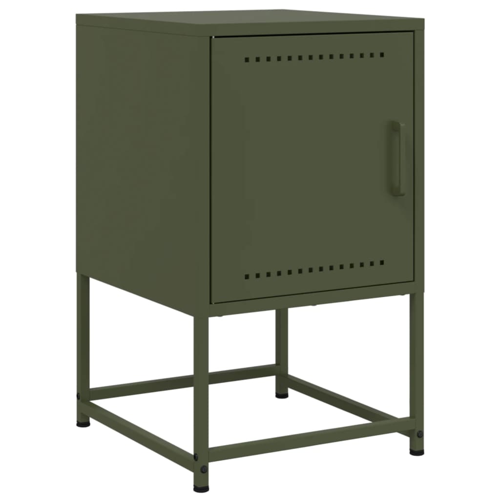 vidaXL Bedside Cabinets 2 pcs Olive Green 36x39x60.5 cm Steel