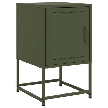 vidaXL Bedside Cabinets 2 pcs Olive Green 36x39x60.5 cm Steel