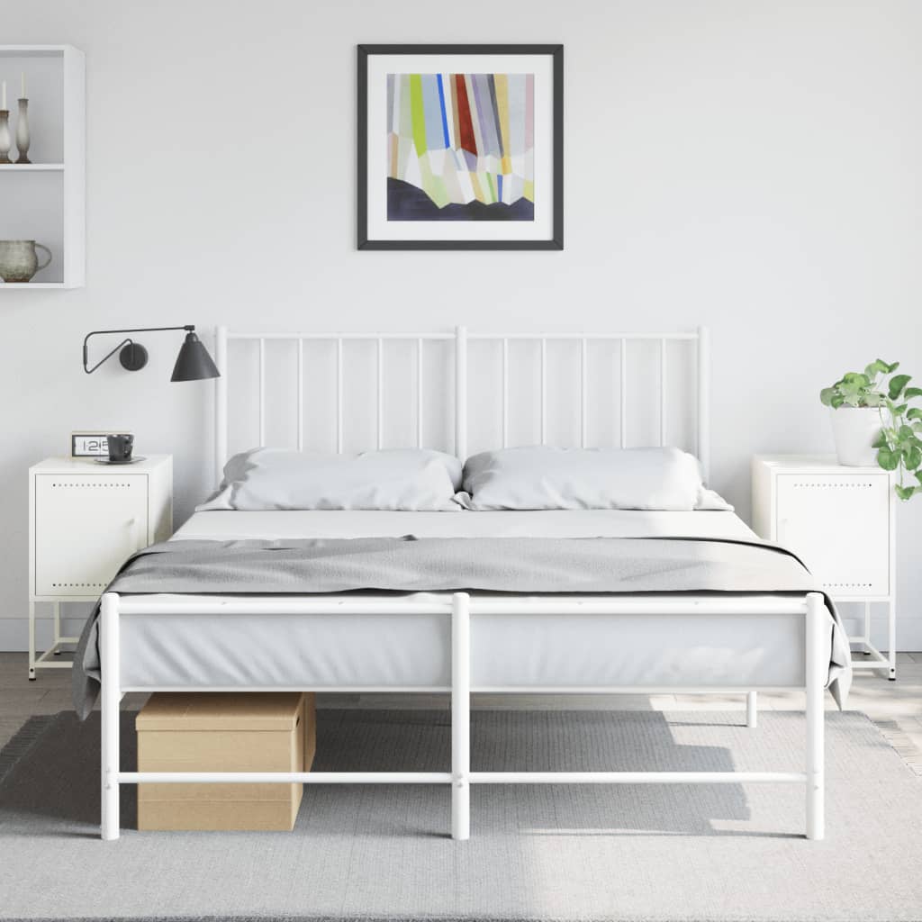 vidaXL Bedside Cabinets 2 pcs White 36x39x60.5 cm Steel