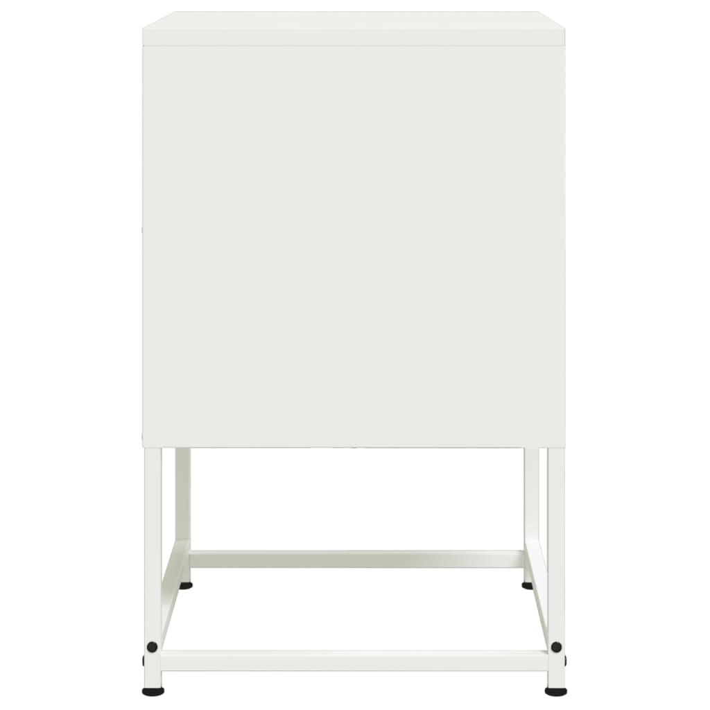 vidaXL Bedside Cabinets 2 pcs White 36x39x60.5 cm Steel
