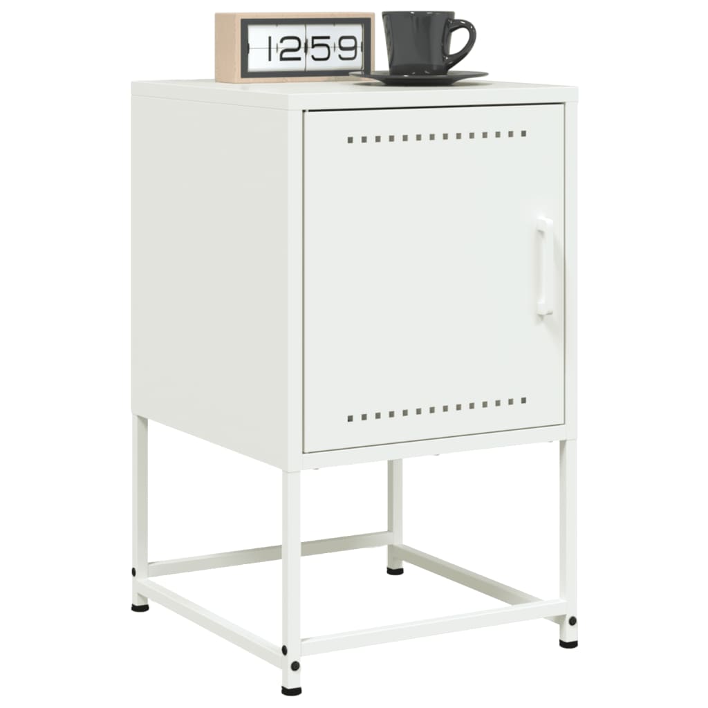 vidaXL Bedside Cabinets 2 pcs White 36x39x60.5 cm Steel