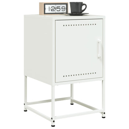 vidaXL Bedside Cabinets 2 pcs White 36x39x60.5 cm Steel