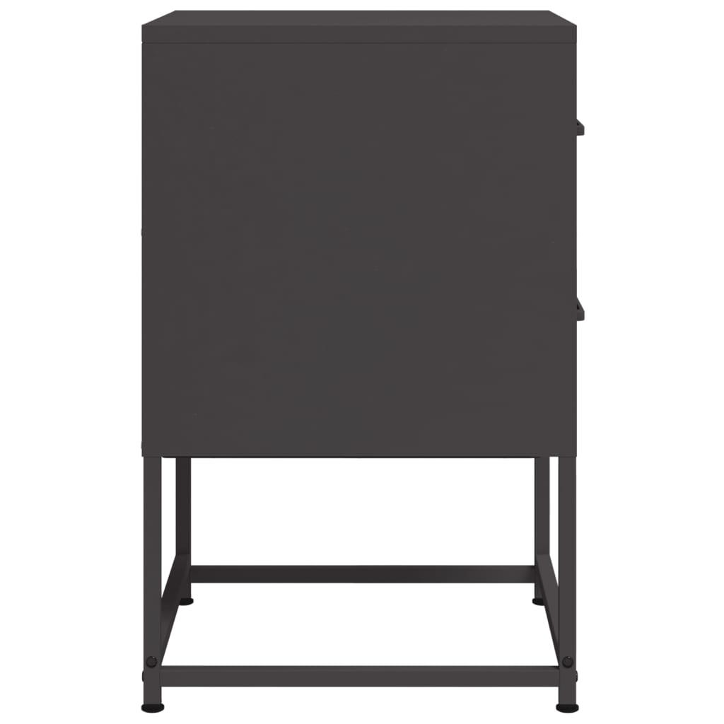 vidaXL Bedside Cabinet Black 36x39x60.5 cm Steel