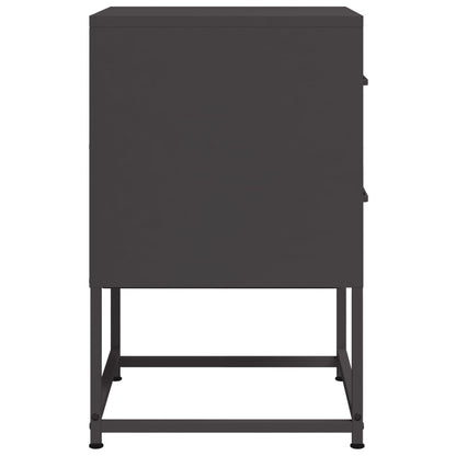 vidaXL Bedside Cabinet Black 36x39x60.5 cm Steel