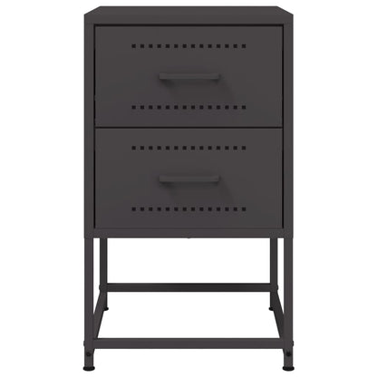 vidaXL Bedside Cabinets 2 pcs Black 36x39x60.5 cm Steel