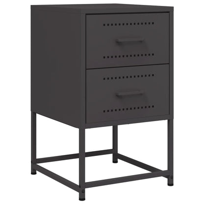 vidaXL Bedside Cabinets 2 pcs Black 36x39x60.5 cm Steel