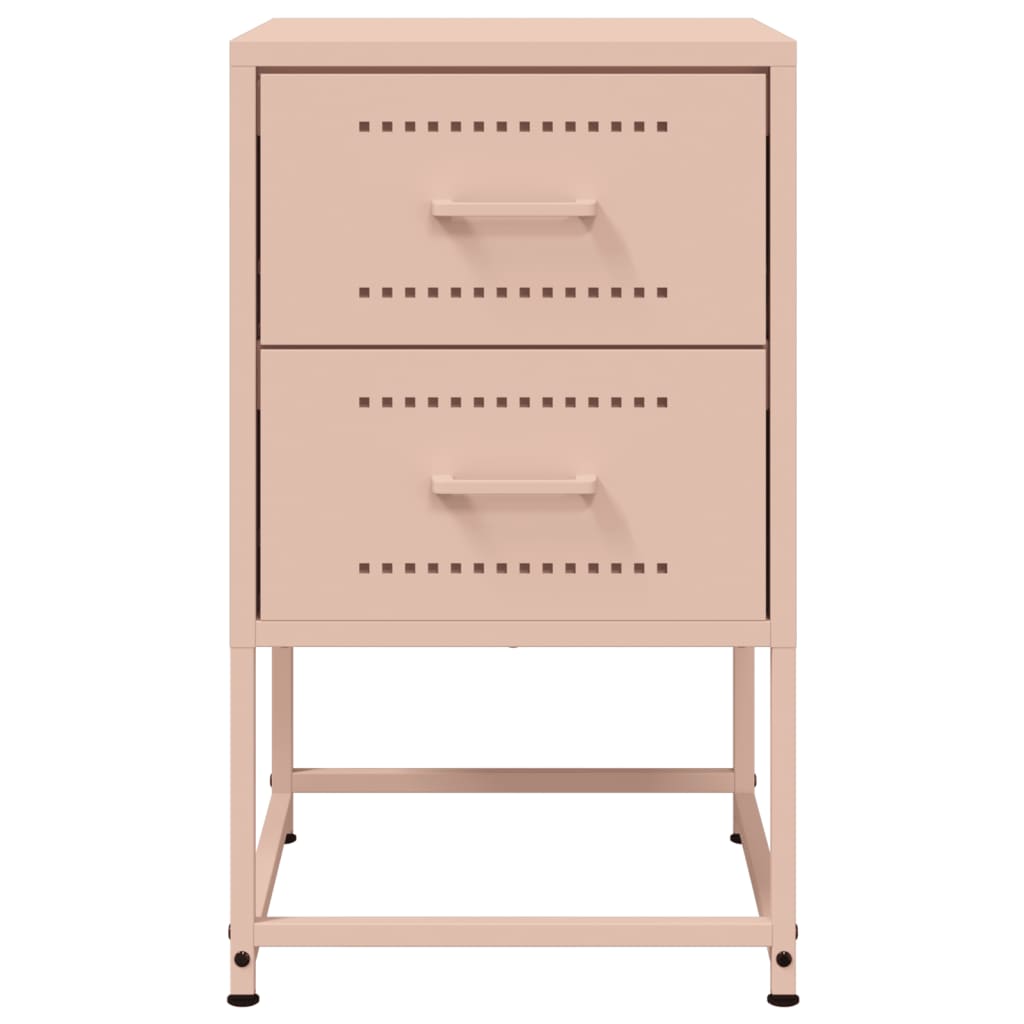 vidaXL Bedside Cabinets 2 pcs Pink 36x39x60.5 cm Steel