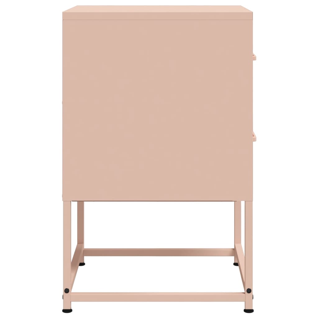 vidaXL Bedside Cabinets 2 pcs Pink 36x39x60.5 cm Steel