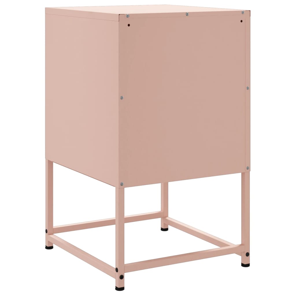 vidaXL Bedside Cabinets 2 pcs Pink 36x39x60.5 cm Steel