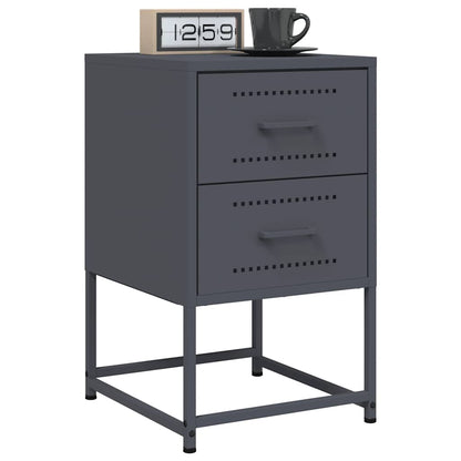 vidaXL Bedside Cabinet Anthracite 36x39x60.5 cm Steel