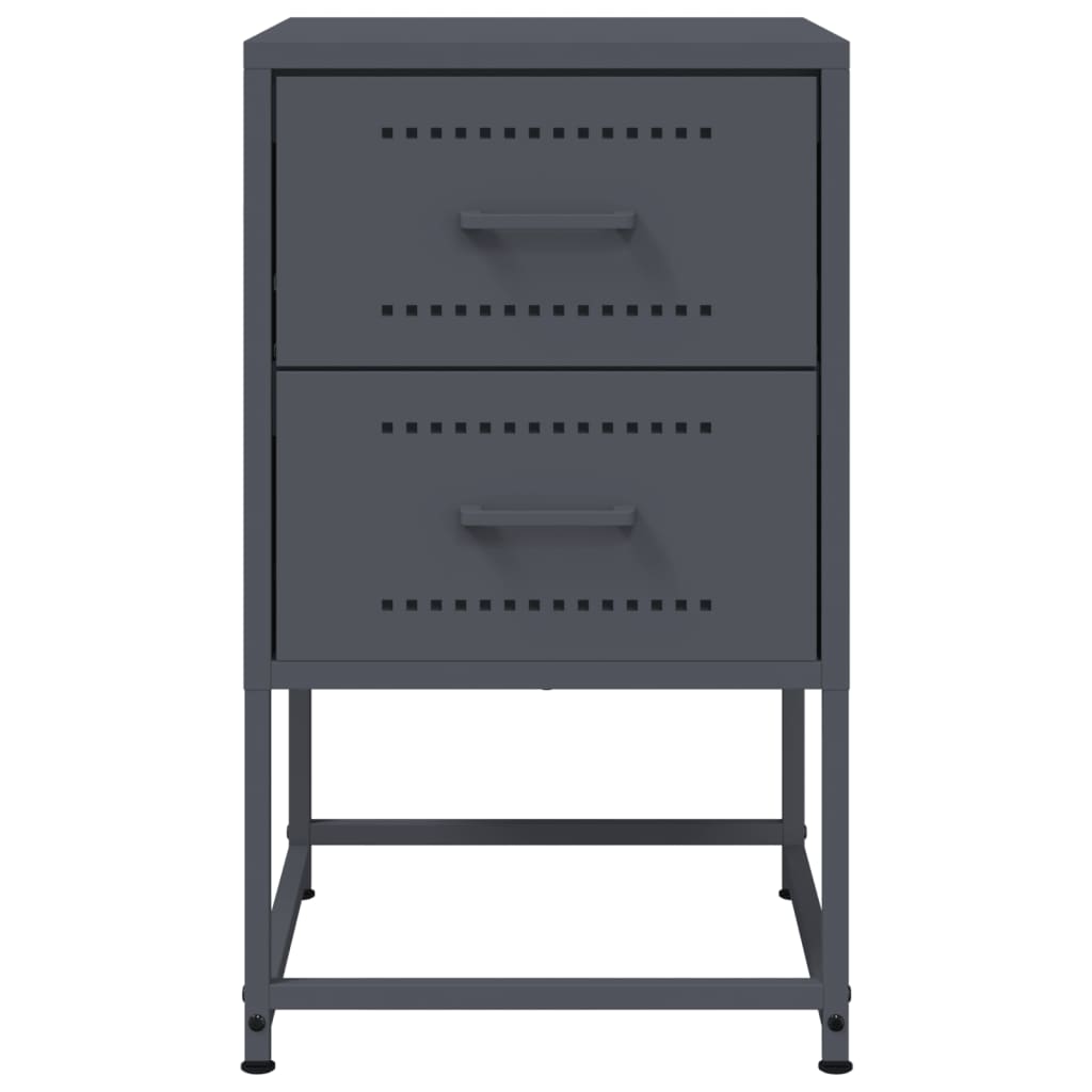 vidaXL Bedside Cabinet Anthracite 36x39x60.5 cm Steel
