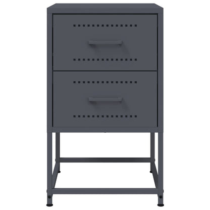vidaXL Bedside Cabinet Anthracite 36x39x60.5 cm Steel