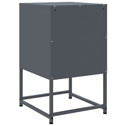 vidaXL Bedside Cabinet Anthracite 36x39x60.5 cm Steel