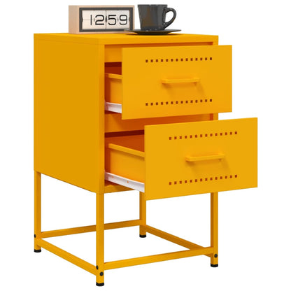 vidaXL Bedside Cabinet Mustard Yellow 36x39x60.5 cm Steel