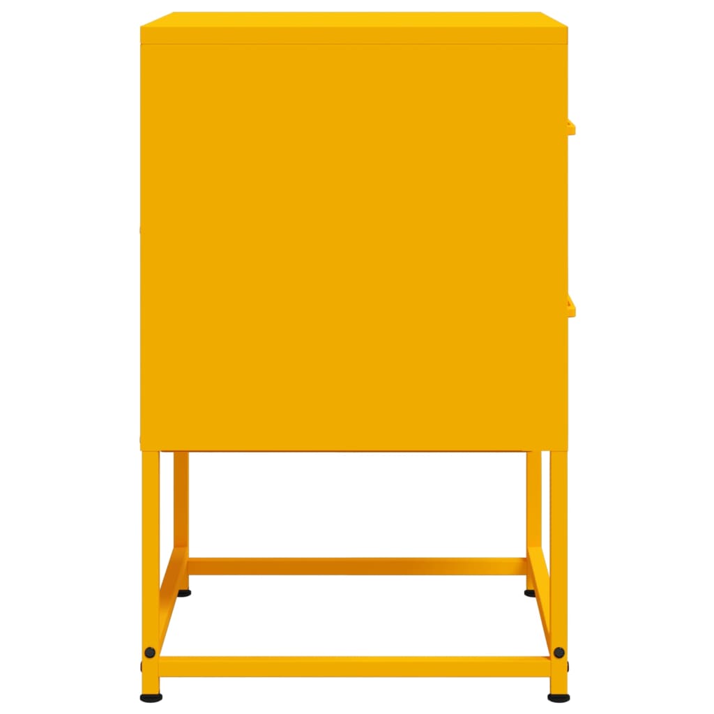 vidaXL Bedside Cabinet Mustard Yellow 36x39x60.5 cm Steel