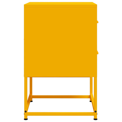 vidaXL Bedside Cabinet Mustard Yellow 36x39x60.5 cm Steel
