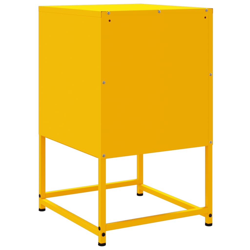 vidaXL Bedside Cabinet Mustard Yellow 36x39x60.5 cm Steel