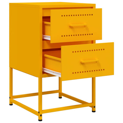 vidaXL Bedside Cabinet Mustard Yellow 36x39x60.5 cm Steel