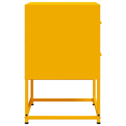 vidaXL Bedside Cabinets 2 pcs Mustard Yellow 36x39x60.5 cm Steel