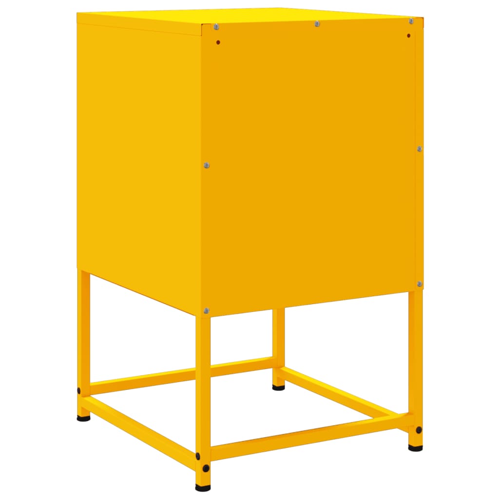 vidaXL Bedside Cabinets 2 pcs Mustard Yellow 36x39x60.5 cm Steel