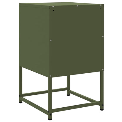 vidaXL Bedside Cabinet Olive Green 36x39x60.5 cm Steel