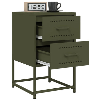 vidaXL Bedside Cabinets 2 pcs Olive Green 36x39x60.5 cm Steel