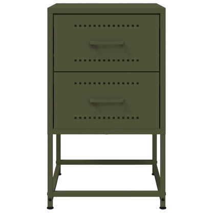 vidaXL Bedside Cabinets 2 pcs Olive Green 36x39x60.5 cm Steel