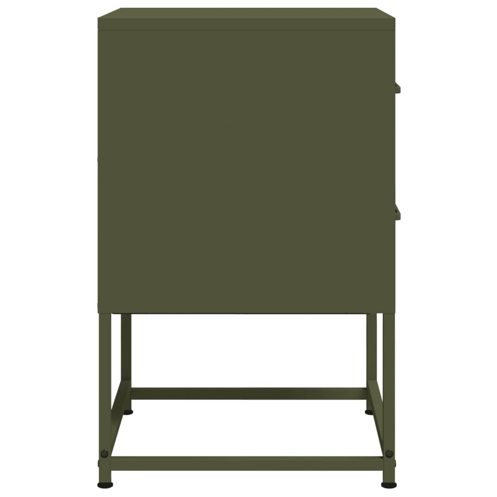vidaXL Bedside Cabinets 2 pcs Olive Green 36x39x60.5 cm Steel