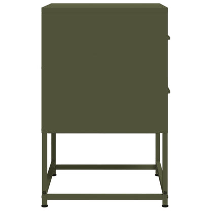 vidaXL Bedside Cabinets 2 pcs Olive Green 36x39x60.5 cm Steel