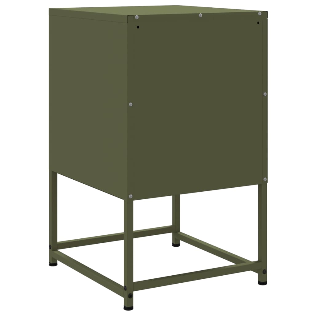 vidaXL Bedside Cabinets 2 pcs Olive Green 36x39x60.5 cm Steel