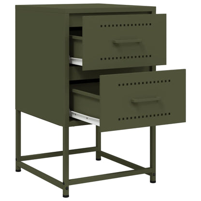 vidaXL Bedside Cabinets 2 pcs Olive Green 36x39x60.5 cm Steel