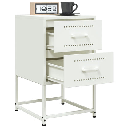 vidaXL Bedside Cabinet White 36x39x60.5 cm Steel