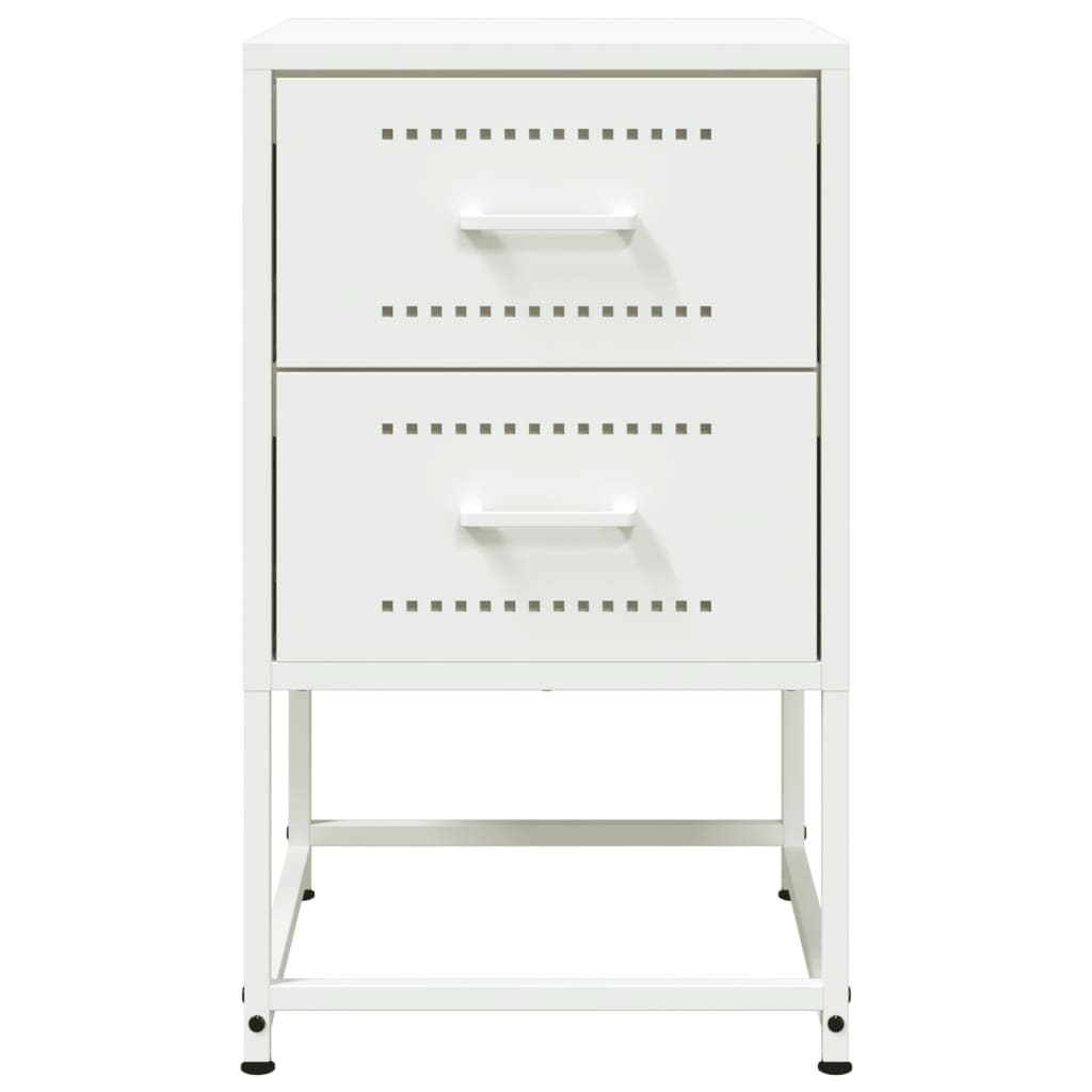 vidaXL Bedside Cabinet White 36x39x60.5 cm Steel