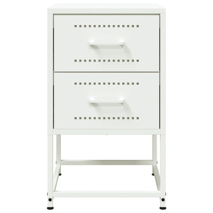 vidaXL Bedside Cabinet White 36x39x60.5 cm Steel