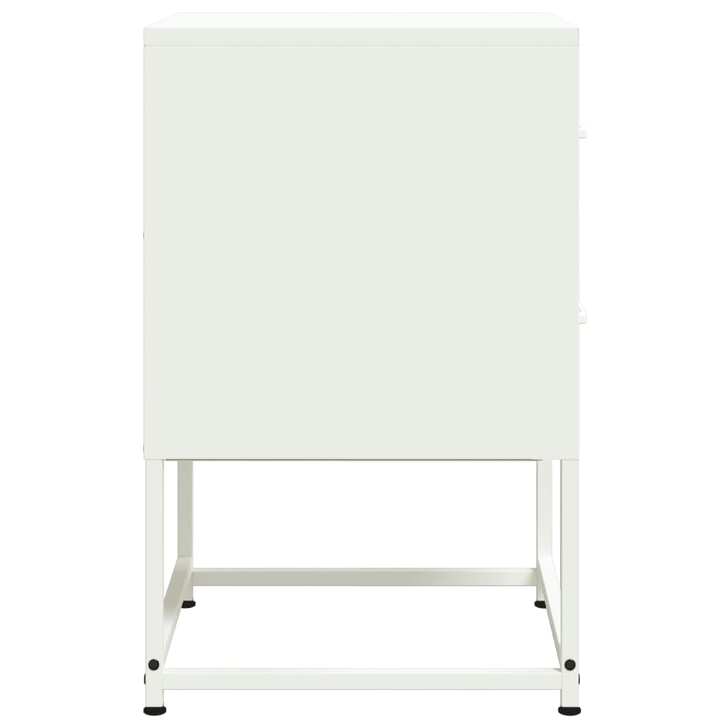 vidaXL Bedside Cabinet White 36x39x60.5 cm Steel