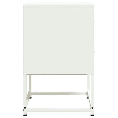 vidaXL Bedside Cabinet White 36x39x60.5 cm Steel