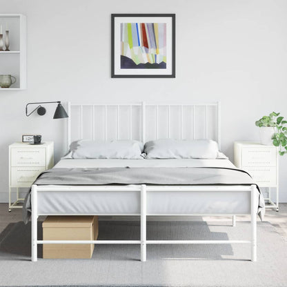 vidaXL Bedside Cabinets 2 pcs White 36x39x60.5 cm Steel