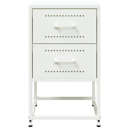 vidaXL Bedside Cabinets 2 pcs White 36x39x60.5 cm Steel