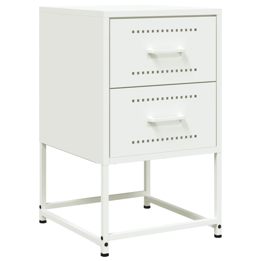 vidaXL Bedside Cabinets 2 pcs White 36x39x60.5 cm Steel