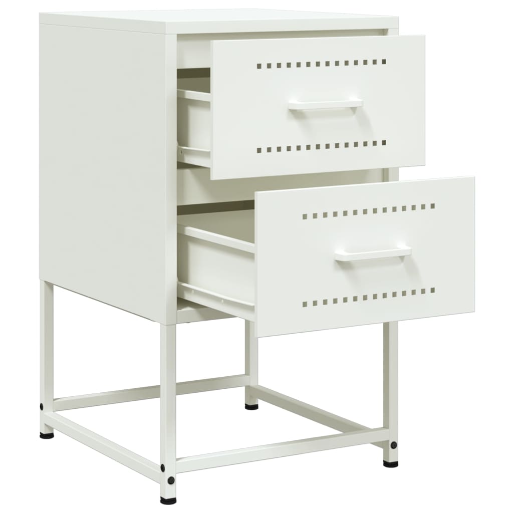 vidaXL Bedside Cabinets 2 pcs White 36x39x60.5 cm Steel