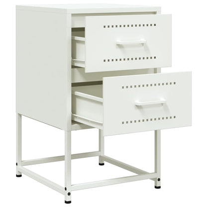 vidaXL Bedside Cabinets 2 pcs White 36x39x60.5 cm Steel