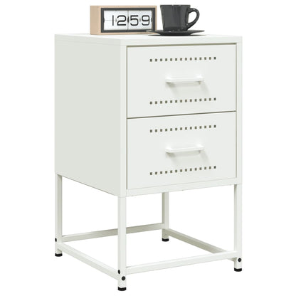 vidaXL Bedside Cabinets 2 pcs White 36x39x60.5 cm Steel