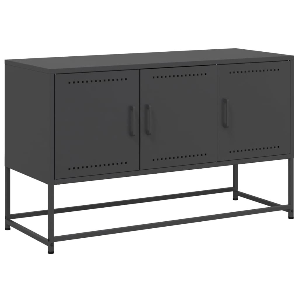 vidaXL TV Cabinet Black 100.5x39x60.5 cm Steel