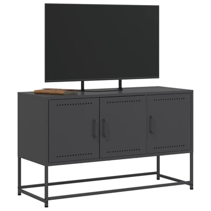 vidaXL TV Cabinet Black 100.5x39x60.5 cm Steel