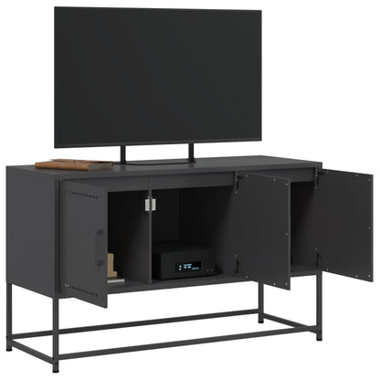 vidaXL TV Cabinet Black 100.5x39x60.5 cm Steel