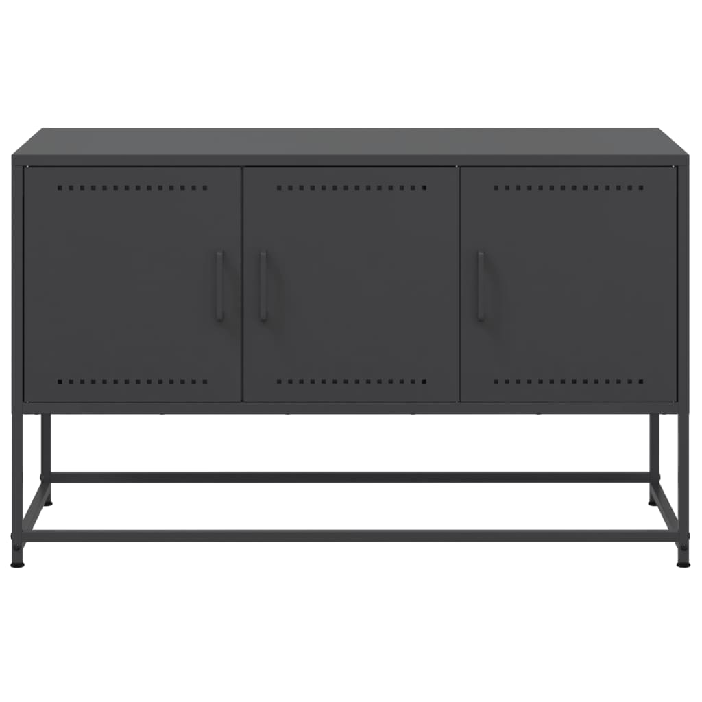 vidaXL TV Cabinet Black 100.5x39x60.5 cm Steel